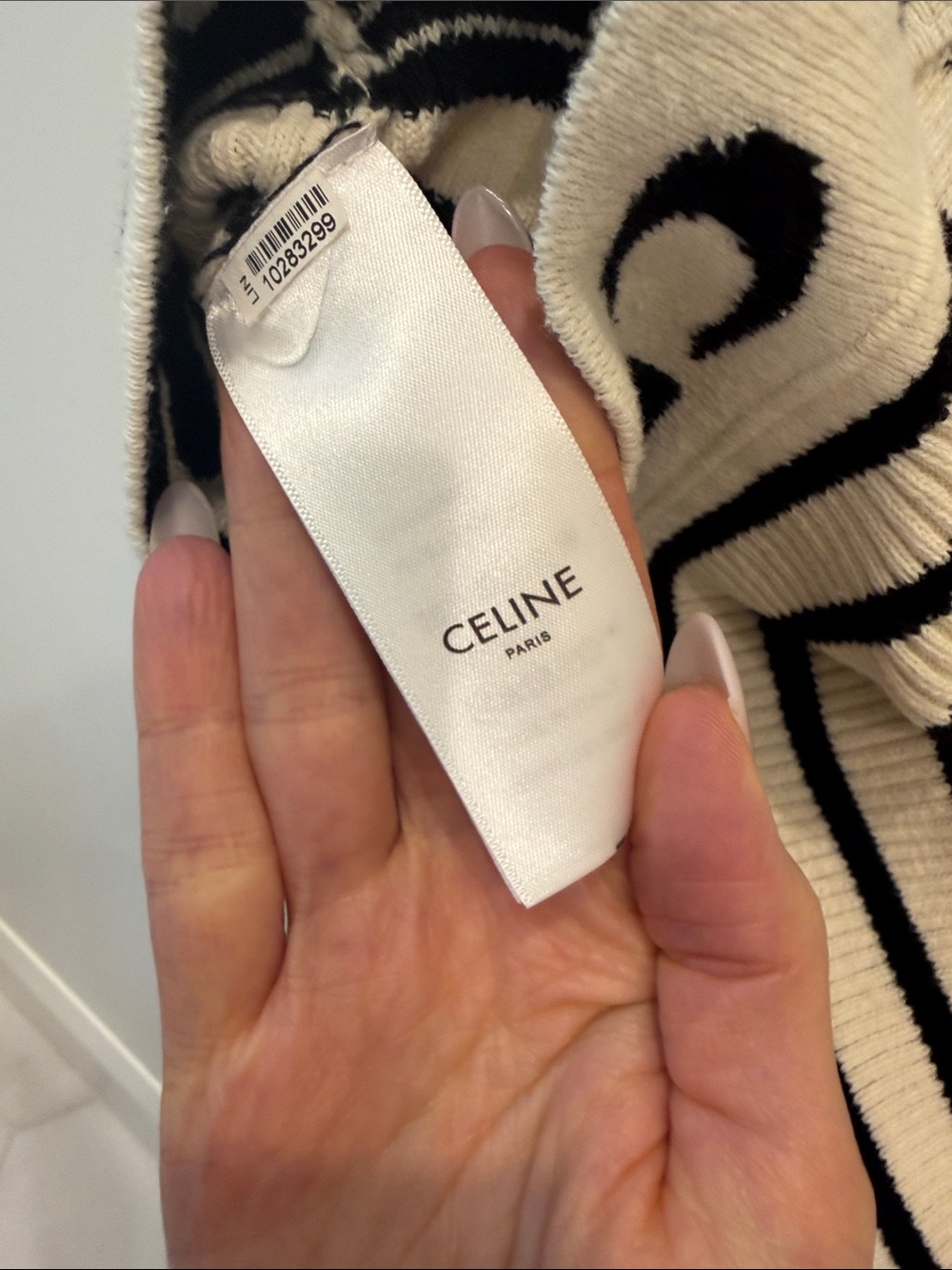 Celine Ribbed Striped Crop Tank in Ivory and Black - Picture 6 of 6